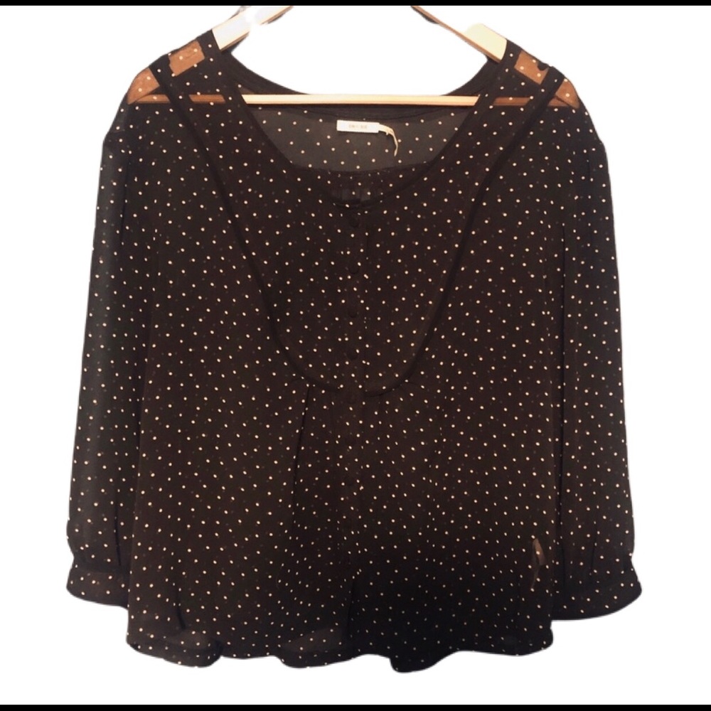 Kimchi Blue polka dot sheer blouse